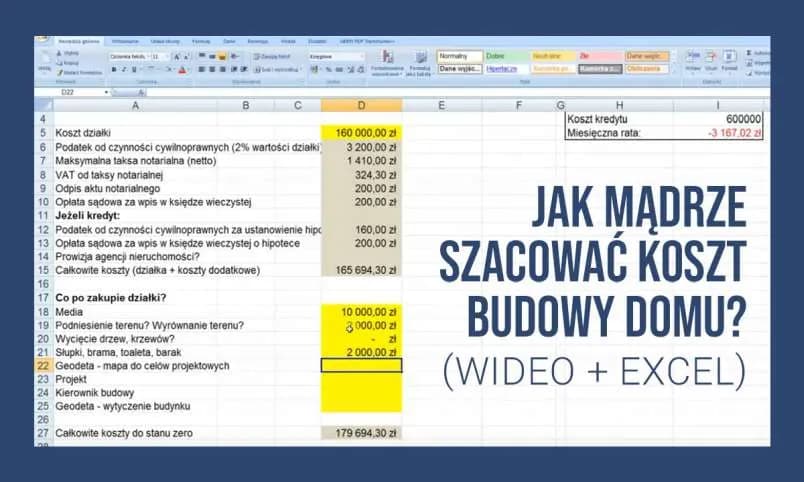 Praktyczny kosztorys budowlany w Excel - gotowy wzór i instrukcja obsługi