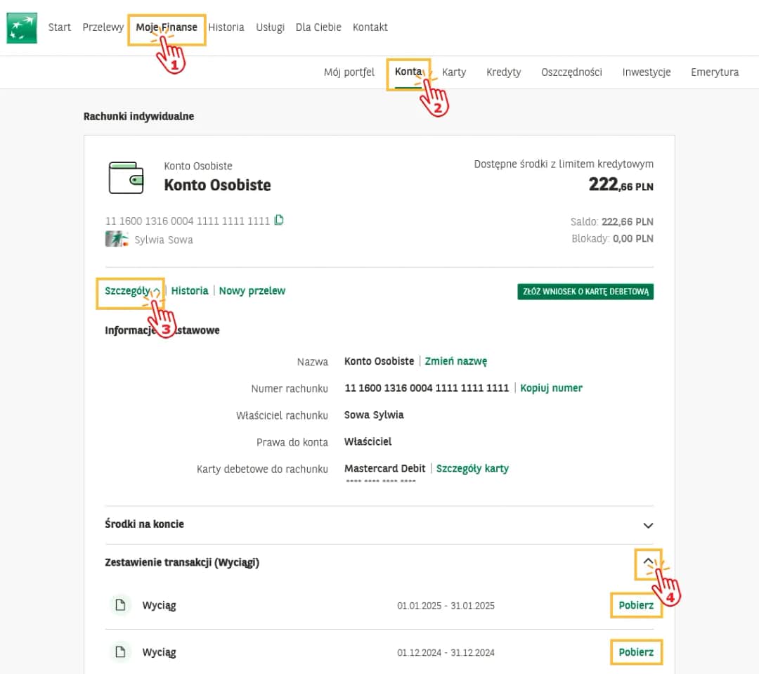 Wyciągi Santander - Sprawdź swoje historię transakcji online